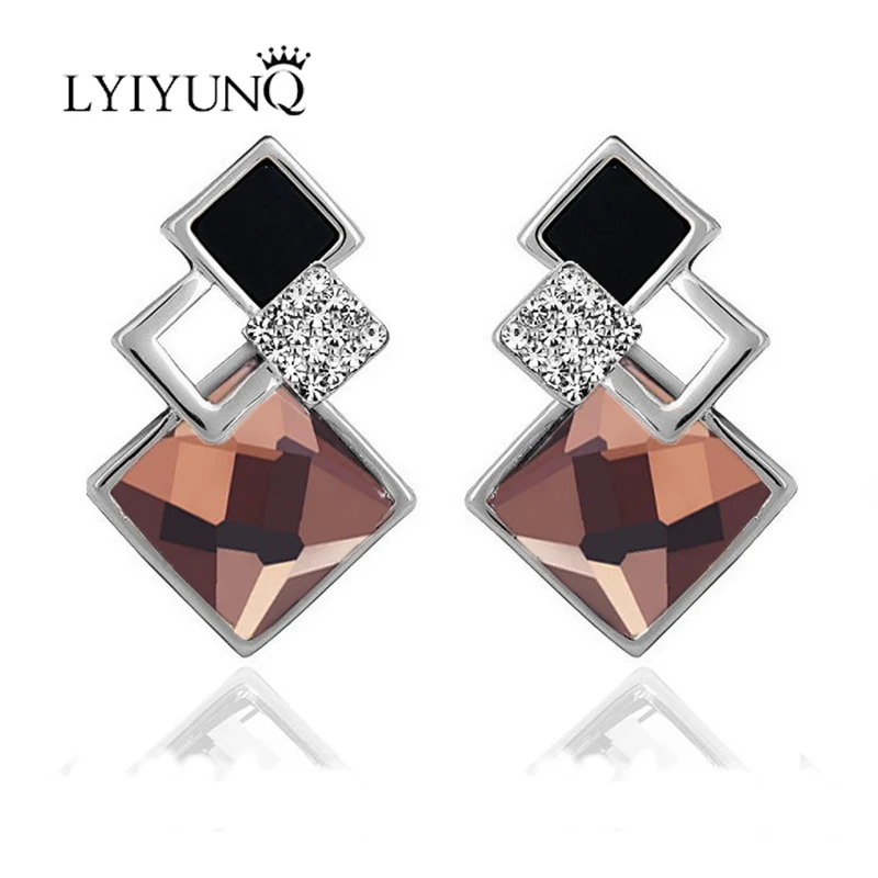 LYIYUNQ новые модные серьги от известного бренда свадебные украшения большие синие