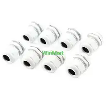 8 шт. белый пластиковый водонепроницаемый кабельный сальник разъем Locknut M20x1.5