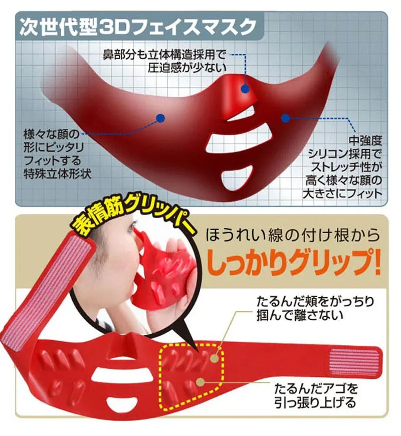 B1083 silicone face lift mask slimmer belt (5)