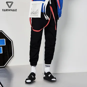 

Mark Fairwhale Men Pants Causal Streetwear Hip-pop Solid Mid Waist Jeans Male 718121021005