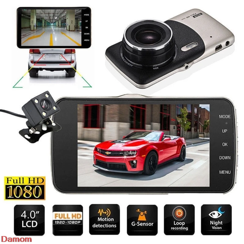 

Dual Lens 4.0 Inch Screen Car DVR Camera Full HD 1080P Video 170 Degree Dash Cam