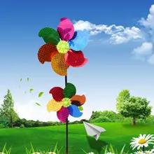 1 шт Ветер Спиннер двойной ветряная мельница блеск свечение блесток ветряные мельницы дети игрушки сад украшение вечерние дети подарки#404