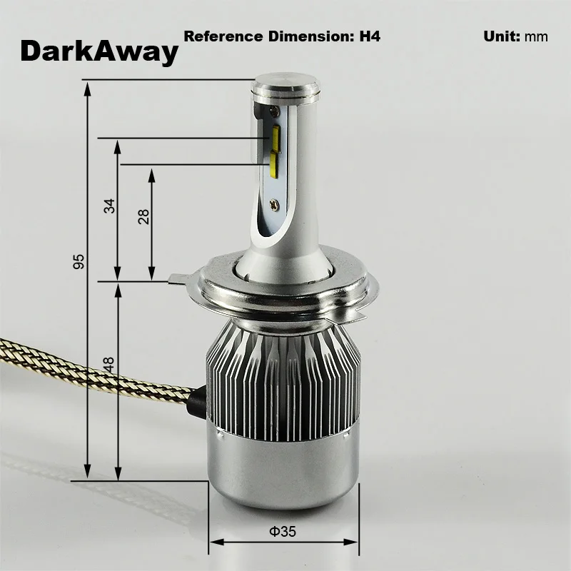 H4 LED Car Headlight LH-C6F-H4-5 DarkAway