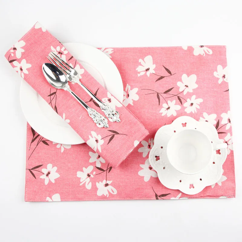 Japanese Double deck Washable Cherry Blossoms Cotton Linen Placemat