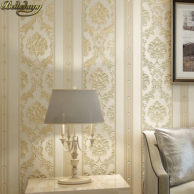 beibehang European Luxury Damask wallpapers for living room Embossed