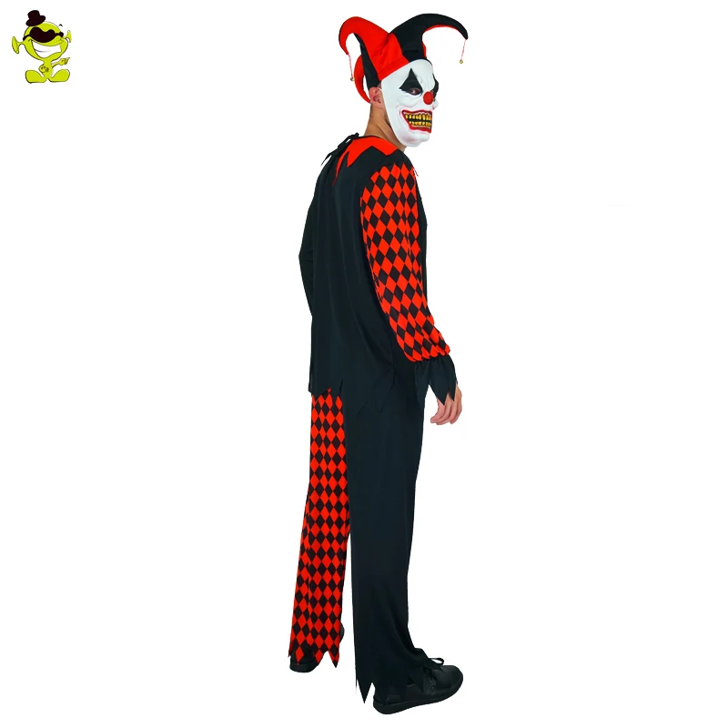 Люкс Плюс маска убийца клоун взрослых костюмы Хэллоуин маскарадный костюм мужской цирк костюм ужасного призрака для злой косплей мужской