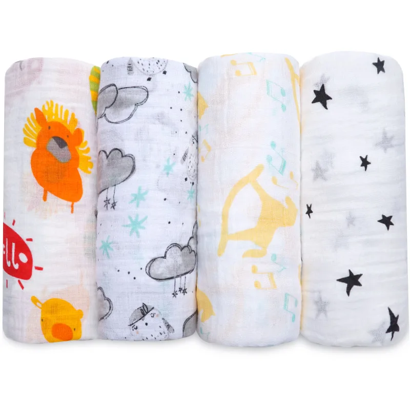 Couvertures de bébé nouveau-né en coton | Nouvelle collection, lange d'emmaillotage écharpe d'alimentation, serviette de bain pour bébé garçon fille, accessoires pour poussette