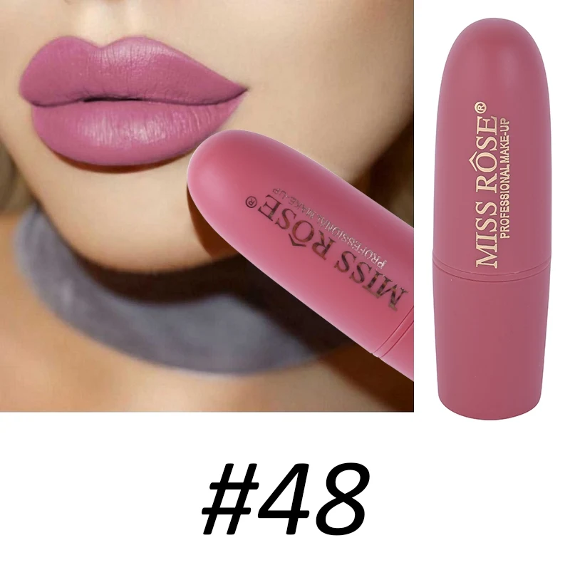 Miss Rose новые помады для женщин сексуальный бренд губы цветная Косметика Водонепроницаемый стойкий матовая губная помада телесного цвета макияж - Цвет: 48