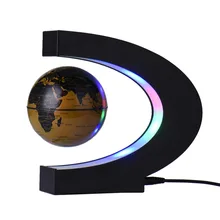 Fashion C Shape Home Decorations Magnetic Levitation Tellurion Floating with LED Light Globe World Map Wedding