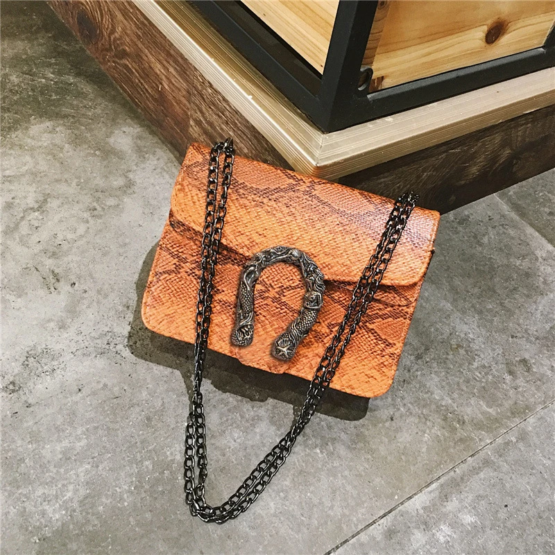 التمساح بو الجلود العلامة التجارية مصمم سلسلة المرأة حقيبة كتف حقيبة ساعي الأفعى الأزياء Crossbody حقيبة المرأة حقيبة يد Bolso موهير