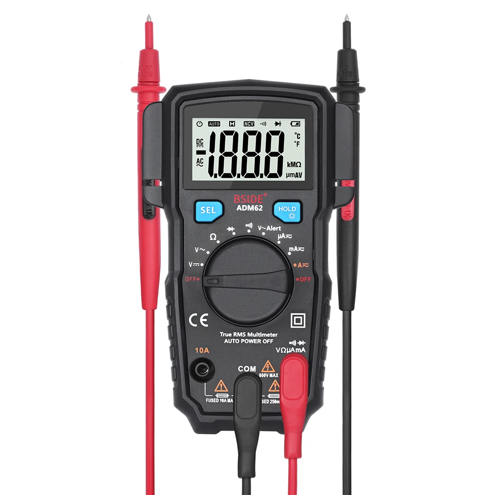 

True RMS Digital Multimeter Auto Range AC/DC Ammeter Voltmeter Ohm Portable Meter voltage meter Resistance Diode Multi Tester