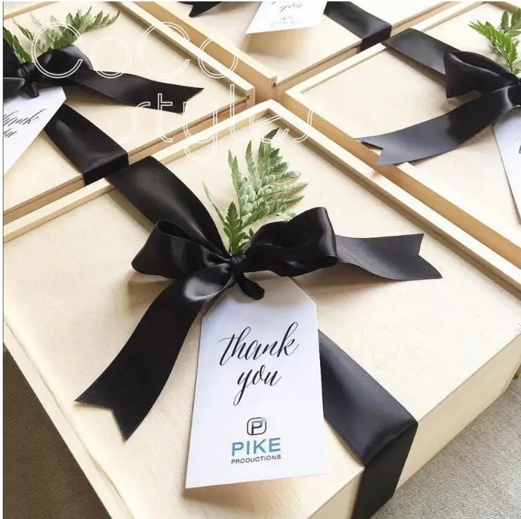 box with tag and ribbon
