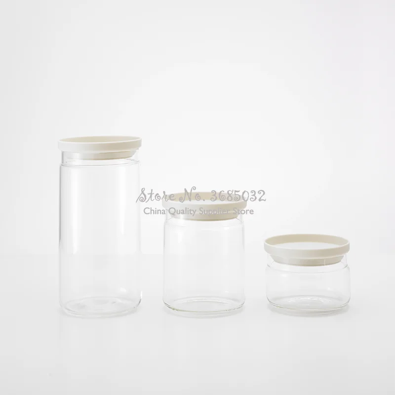 Glass Food Storage Bottle  Sealed Grains Nuts Tank Can Kitchen Sorting   Box Container  Against Moisture