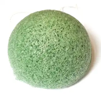 100Pc 70*40 semicircle dry natural giantarum konjac sponge konnyaku for facial cleansing, exfoliator, bathing washing puff