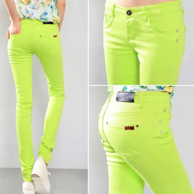 Модные женские хлопковые сексуальные брюки-карандаш ярких цветов, повседневные обтягивающие брюки, обтягивающие женские брюки размера плюс 6xl - Цвет: Армейский зеленый