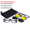 Bifocal Reading Glasses With Magnetic Clip-on Sunglasses Polarized 1.0 1.5 2.0 Classic Style Spectacles Frames Readers Eyeglass 1