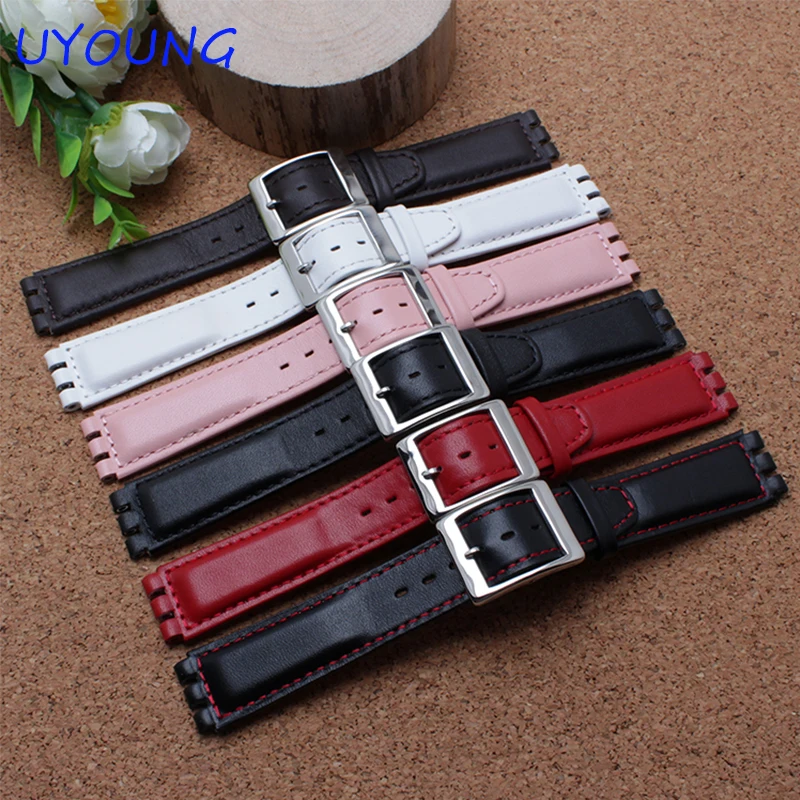 Premium Waterproof Genuine Leather Watch Strap - Black, Brown, White with Clasp
