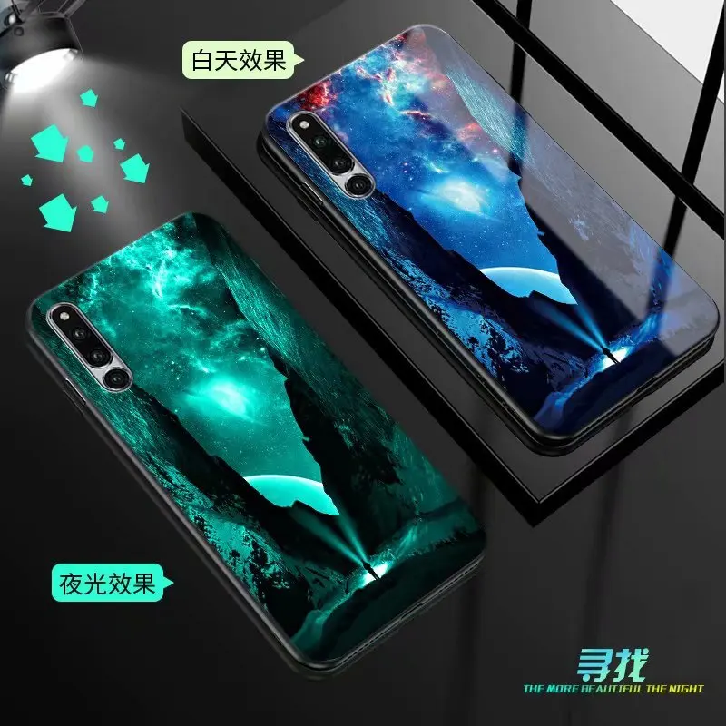 style 06 Для huawei honor Magic 2 чехол Роскошный светящийся Узор Жесткий закаленное стекло защитный чехол на заднюю панель для honor magic2 оболочка - Цвет: style 06