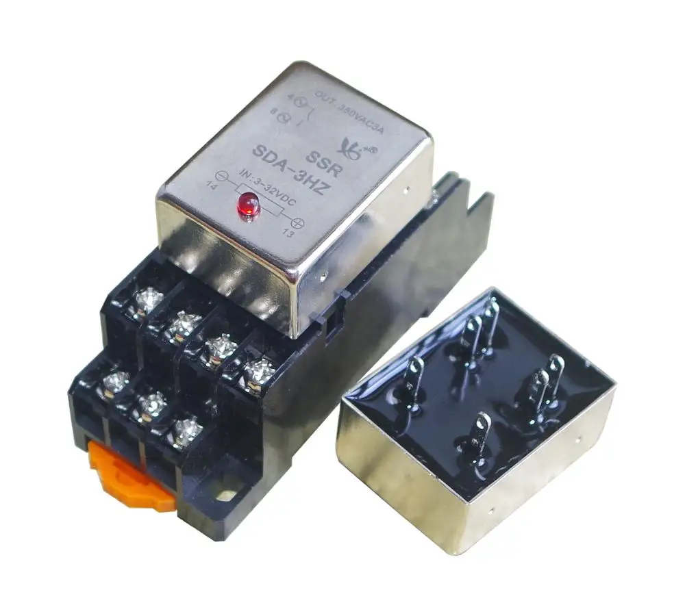 

Normally open 3A socket type small AC solid state relay SDA-3HZ led guide rail installation
