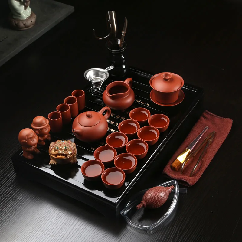 Chinese Kung Fu Tea Set Drinkware Purple Clay ceramic Binglie three options include Tea pot Cup