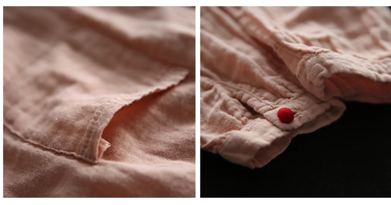 Mferlier женские блузки со стоячим воротником, сплошной цвет, карман, цветные пуговицы, винтажные, темно-синие, белые, розовые, зимняя женская хлопчатобумажная блузка
