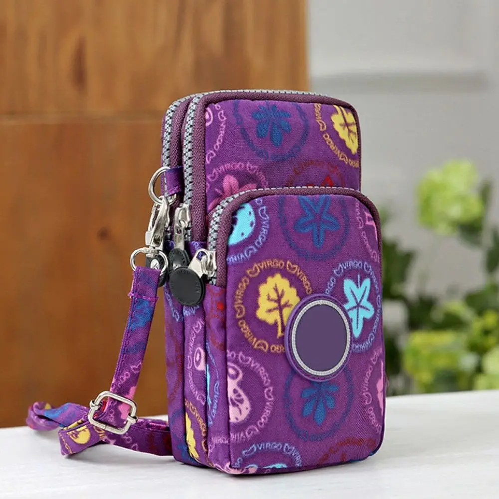 Новинка Мини Наплечная Сумка для мобильного телефона, чехол на пояс для женщин и мужчин, сумочка, кошелек, сумка на плечо, сумка для мобильного телефона - Цвет: Purple Mushroom