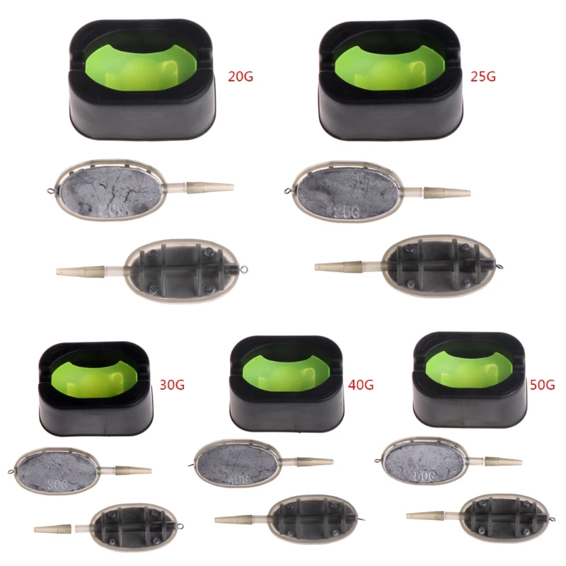 

Set Of Fishing Feeding Method Quick Release Plastic Mold Lead Feeder Bait Tools #20/12