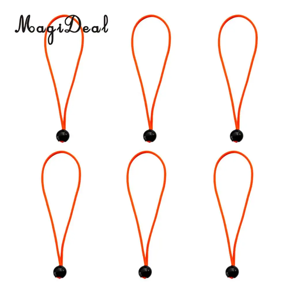 MagiDeal Hot 6Pcs 15cm 3mm Heavy Duty Elastic Ball Bungee Cord Tarp Tent Awning Fixing Tie Down Canopy Strap for Caving Climbing