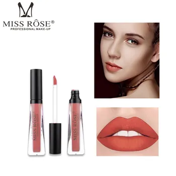 

MISS ROSE 6 Color Liquid Lipstick Waterproof Matte Liptick Women Sexy Lip Makeup Cosmetic Long Lasting Easy To Color Lip Gloss