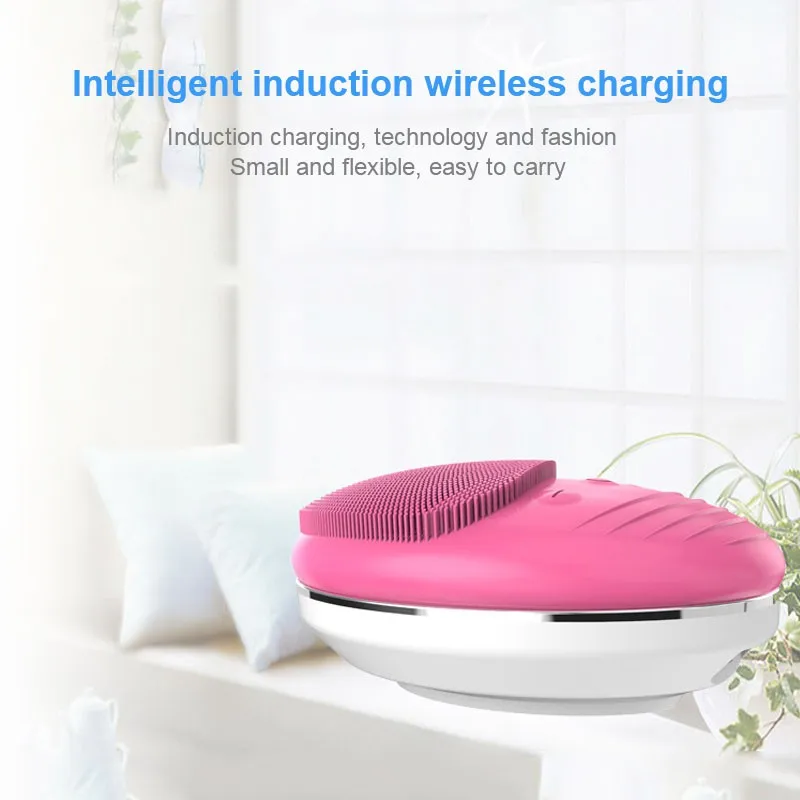Silicone Facial Cleansing Brush Mini Face Cleaner Sonic Vibration Deep Pore Cleaning Tool