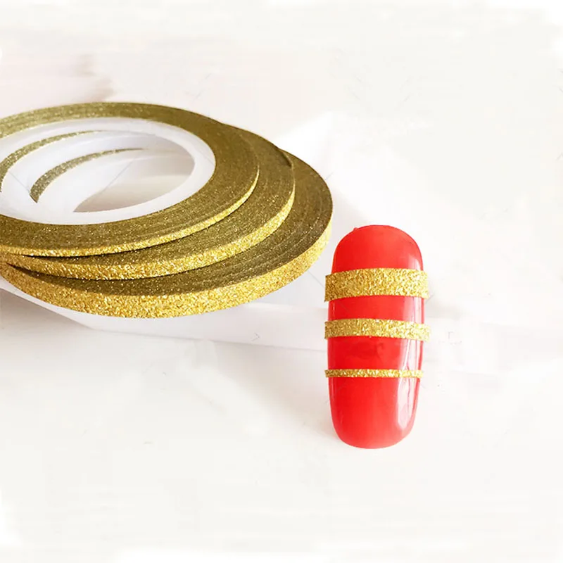 

10pcs Rolls Striping Tape Line Nail Art Decoration Sticker 2017 New Popular DIY Glitter Nail Tips Decal NP266