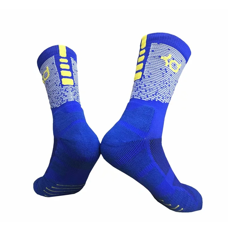 

Adult Big Size Mid Calf Crew Socks Kevin Wayne Durant The Fourth Generation Blue Night Running Nylon Fluorescent Basketball Sox