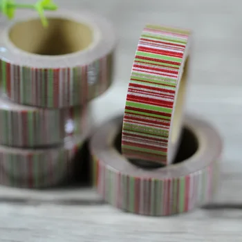 

Free shipping multicolor stripe christmas washi tape