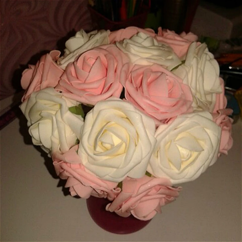10 головок 8 см искусственные розы Свадебные украшения Шелковый цветочный шар