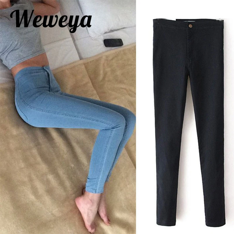 Джинсы weweya для женщин обтягивающие эластичные брюки джинсы женские черные узкие