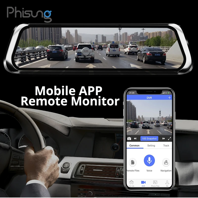 Phisung ADAS Автомобильный видеорегистратор 4G Android gps Navi 1" ips Touch FHD 1080P видеорегистратор камера видео рекордер Авто регистратор потоковое зеркало