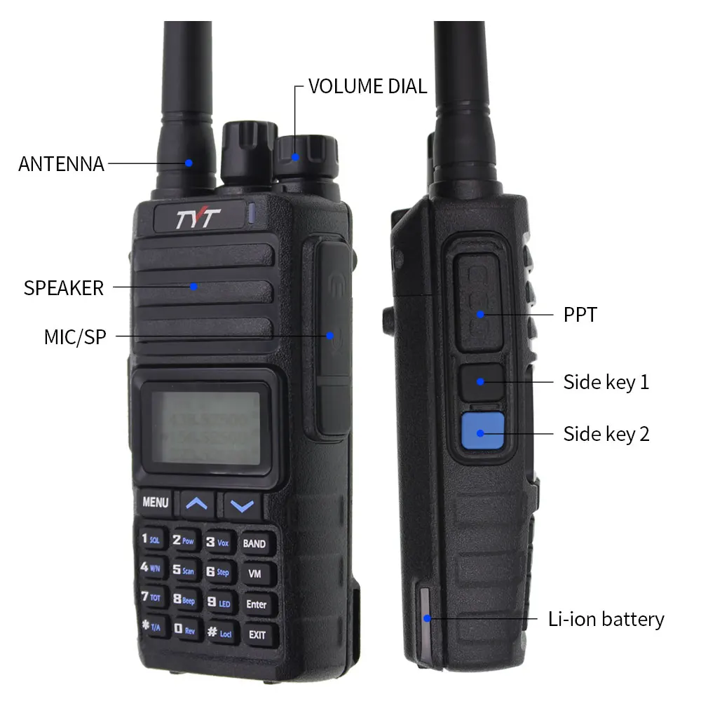 TYT TH-350 Walkie Talkie Tri Band 136-174 MHz 220-260 MHz 400-470 MHz Tri display 5 W высококачественный двухсторонний fm-приемопередатчик