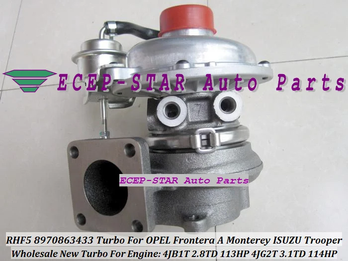 Турбокомпрессор RHF5 97086343 8970863433 для OPEL Frontera A Monterey ISUZU Trooper 4JB1T 2.8L 113HP 4JG2T 3.1L TD 114HP |