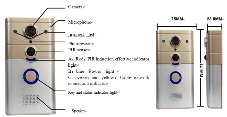 Беспроводной WI-FI смарт-дверной звонок с PIR сигнализации и Dingdong для видео в реальном времени вызова разблокировать фотография видеопленку