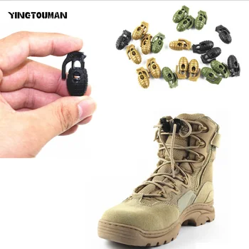 

YINGTOUMAN 6pcs/lot Outdoor Equipment Pocket Multi Tools Shoe Lace Non-slip Buckle Mountaineering Shoes Rope Clamp EDC