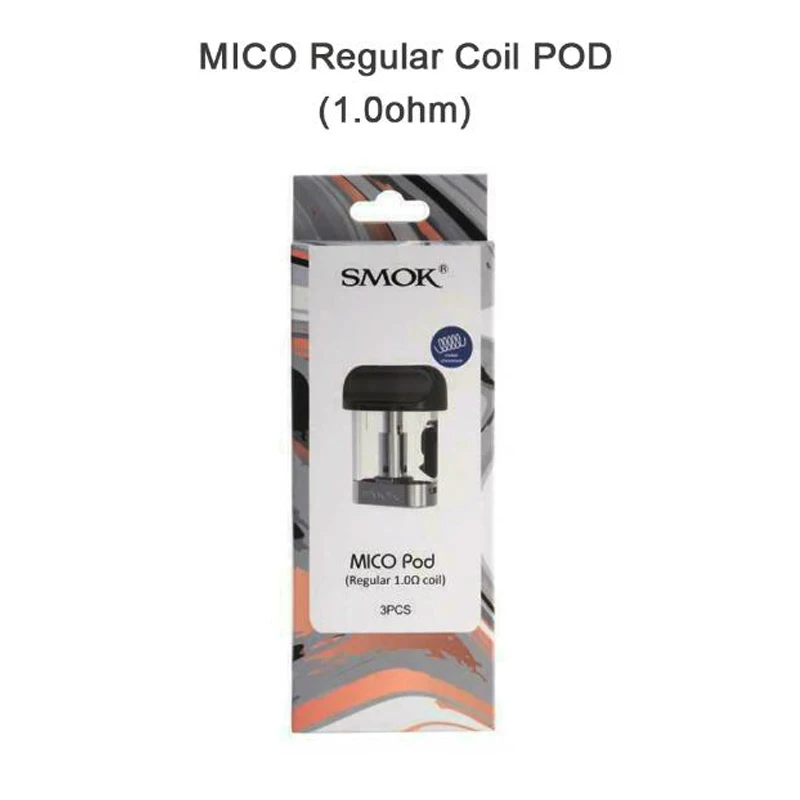 1.0 ohm regular pod SMOK 3 шт./упак. SMOK Mico pod 1,7 мл емкость с 0.8ohm 1.0ohm 1.4ohm катушки сопротивления подходит для SMOK Mico Pod Комплект для электронной сигареты - Цвет: 1.0 ohm regular pod