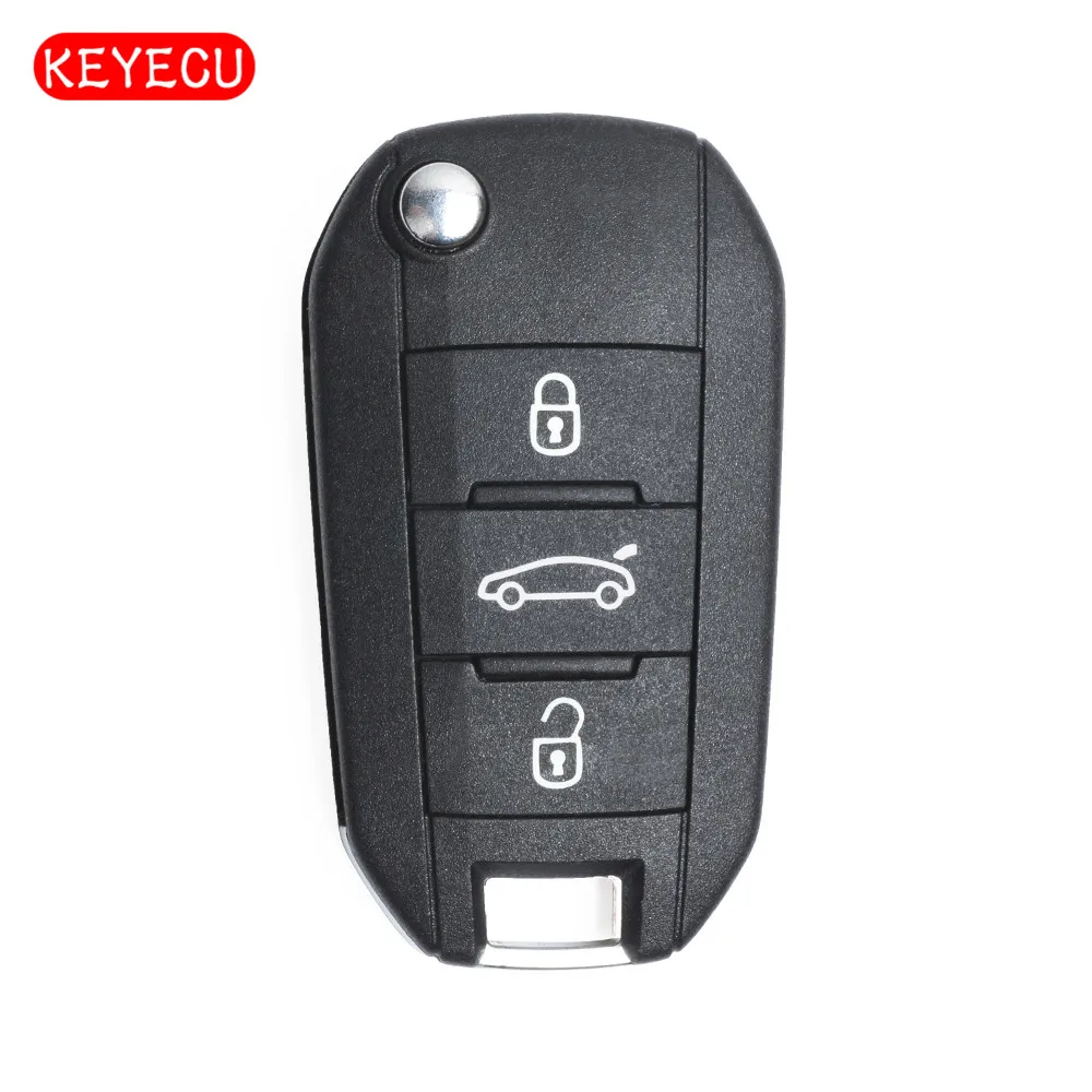 Keyecu New Flip Remote Car Key Fob 3B 433MHz ID46 for Peugeot 208 308 508 3008 5008 
