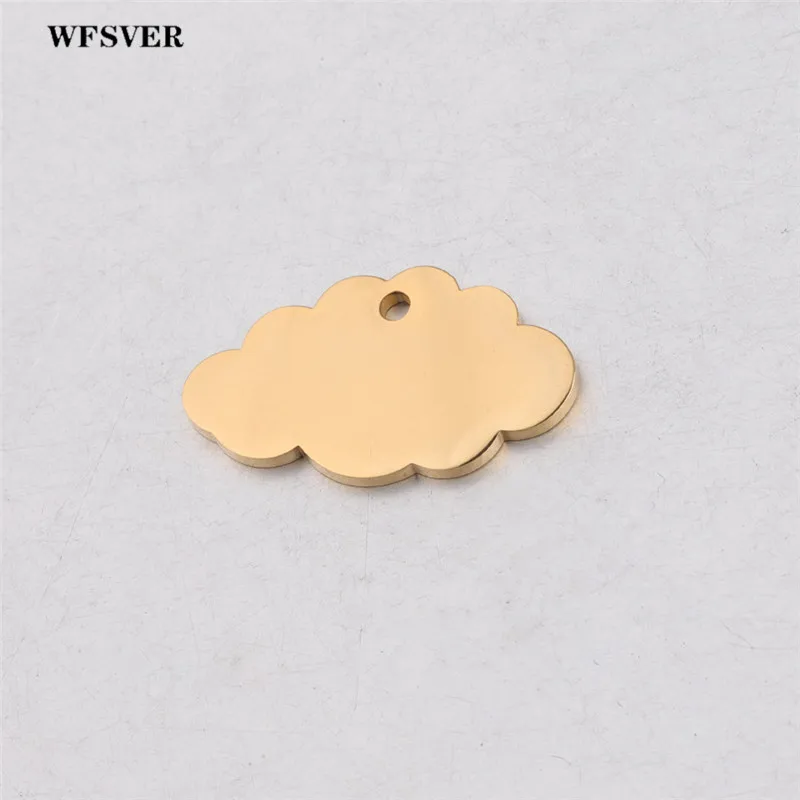 gold WFSVER 5 шт./Партия 15*25 мм из нержавеющей стали облако Подвески кулон аксессуары разъем для DIY ожерелья браслет ювелирных изделий - Окраска металла: gold