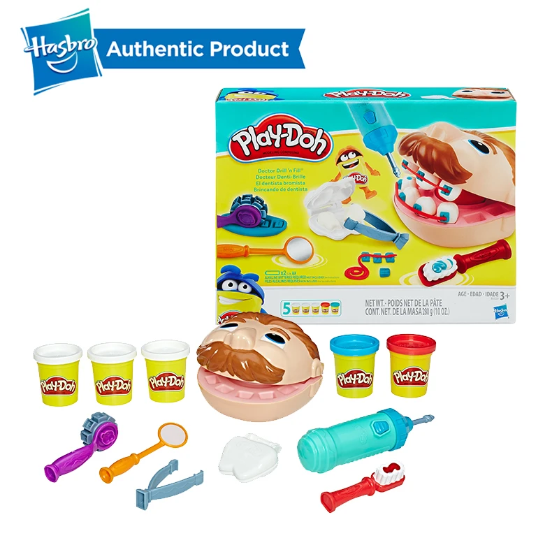 

Hasbro Play Doh Little Dentist Colorful Mud Fun Pie Children's Soft Clay Playa Creative Play Doh DIY Toys Set Slime Clear Fluffy