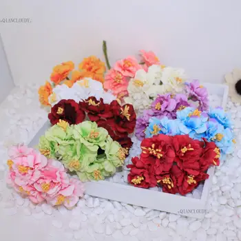 

600 PIECES Artificial fake silk flower heads DIY handmade Bridal wreath flower ball decorative car party scrapbook wedding D53