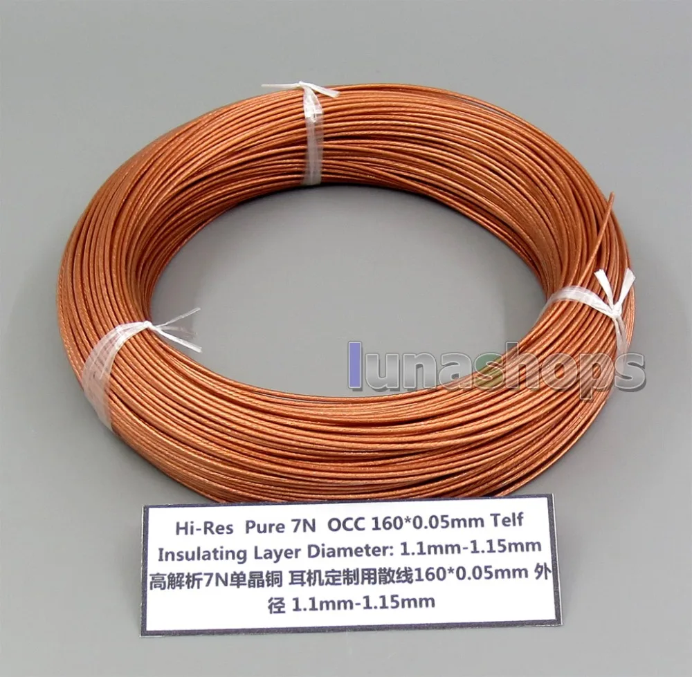 

LN006254 5m Hi-Res Pure 7N OCC 160+0.05mm Tefl Insulating Layer Earphone Headphone Bulk Wire Cable OD1.1-1.15mm