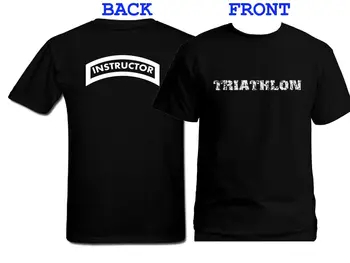 

Triathlon Instructor Distressed Print Black Graphic 100% Cotton Top T-shirt