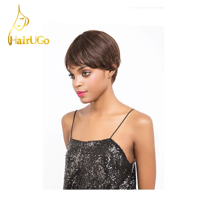 Hairugo волос перуанский прямо Девы Человеческие волосы прямые #2 Цвет короткие Человеческие волосы для черный Для женщин Искусственные