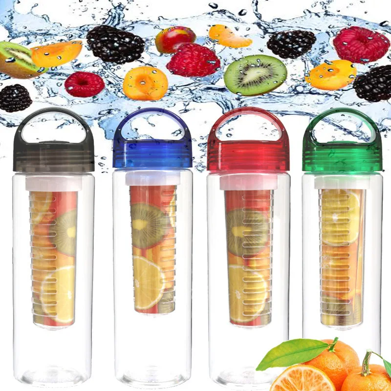 

800ML Portable Fruit Infusing Infuser Water Bottle Sports Lemon Juice Bottle Flip Lid for Kitchen Table Camping Travel Outdoor