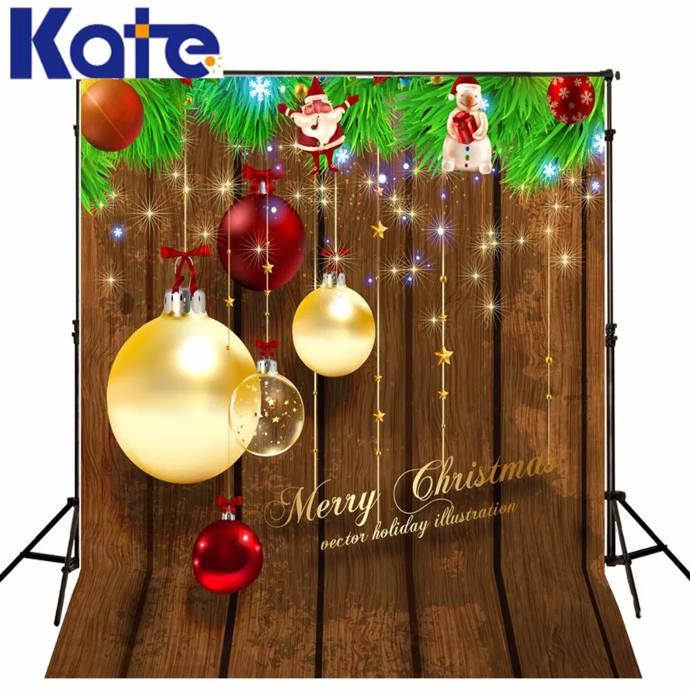 

Kate Custom Made Digital Printing Merry Christmas Theme Photography Studio Backdrop Retro Wooden Pendant Photographic Studio